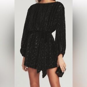 Retrofete New with Tags! Black Sequin Grace Mini Dress